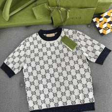 구찌 울혼방 자카드 반팔 니트