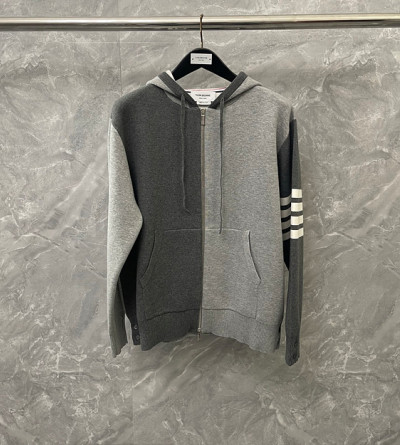 톰브라운 배색 집업 후드