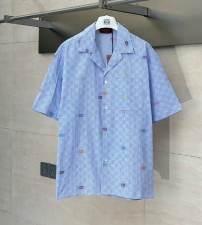 구찌 라이트 블루 반팔 셔츠