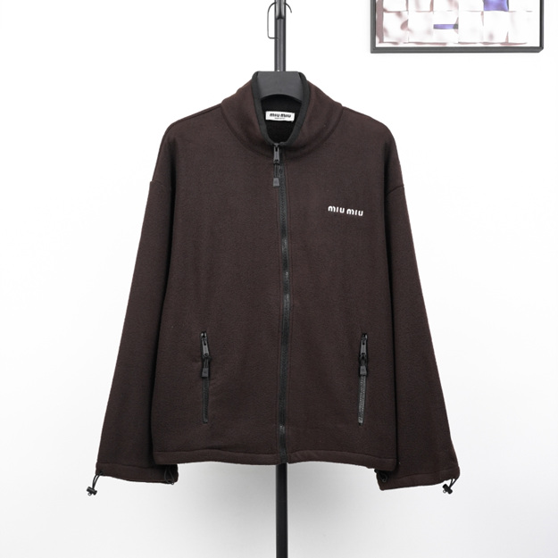 미우미우 스몰로고 브라운 자켓