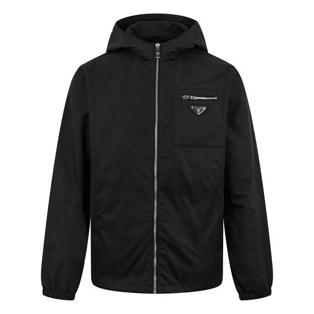 프라다 로고 후드 집업