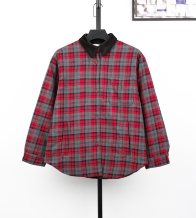 미우미우 체크 셔츠형 자켓
