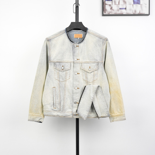 메종마르지엘라 탈부착 넥 데님 자켓