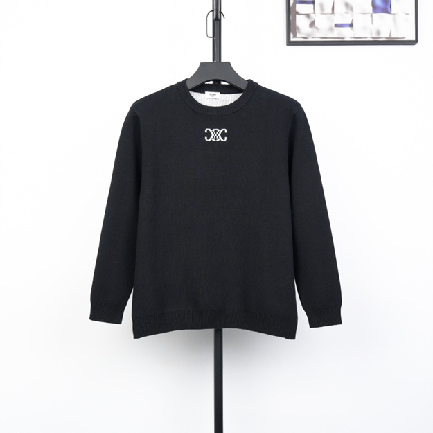 셀린느 넥 로고 니트