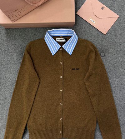 미우미우 셔츠넥 울 가디건