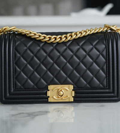 샤넬 램스킨 보이백 미듐