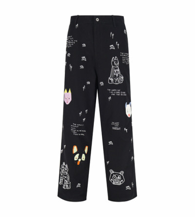 로에베 고양이 자수 데님 팬츠